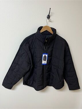 Roxy Black Quilted Puffer Jacket with Stand Collar women’s size L